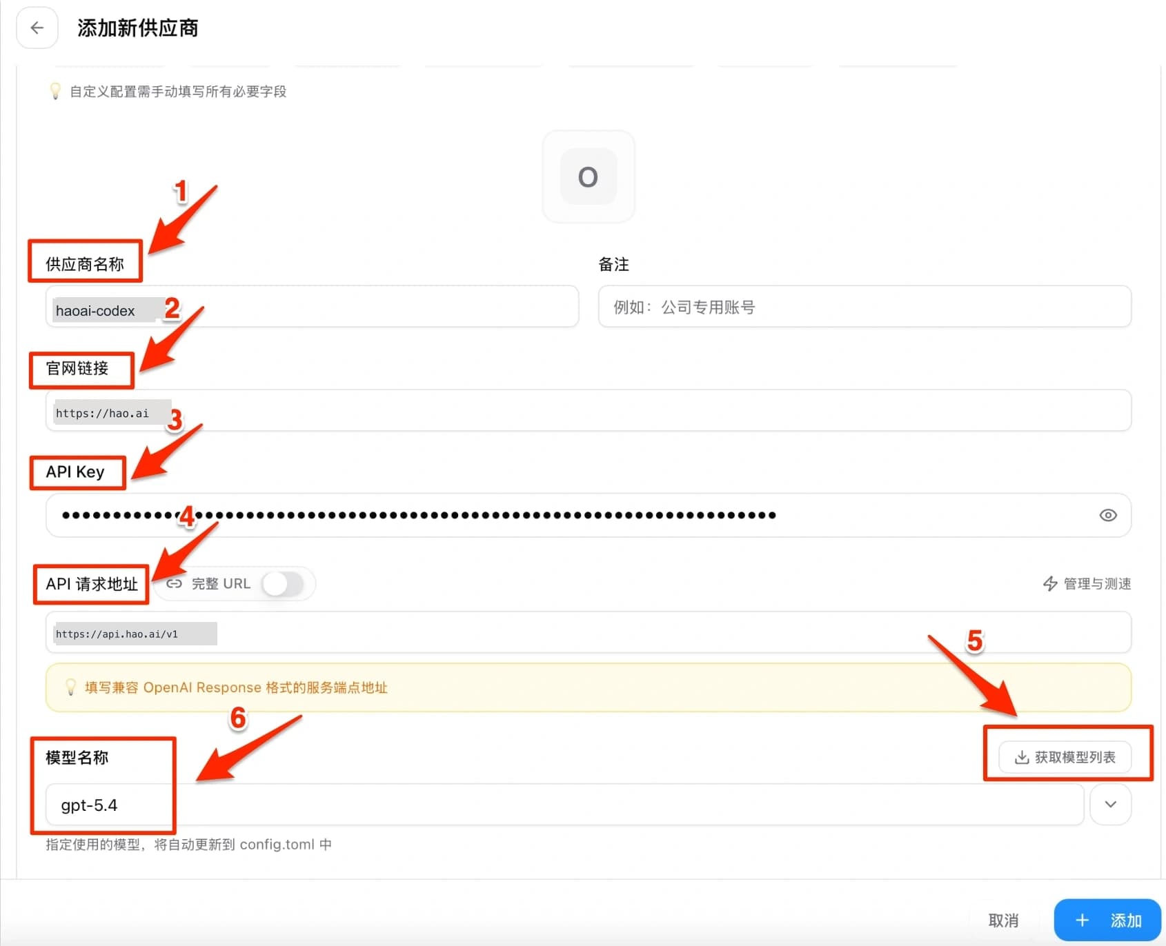 CC Switch provider configuration