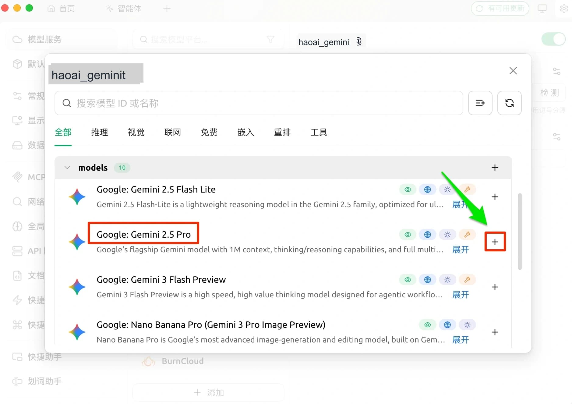 Gemini 模型列表